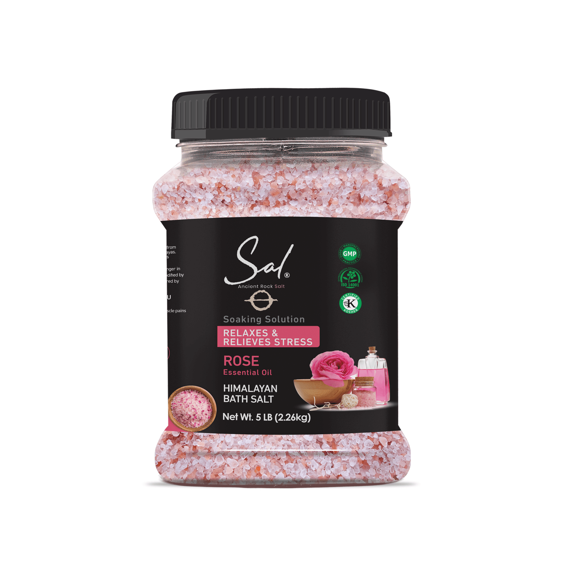 Himalayan Pink Bath Salt, Rose, 5 lb Jar
